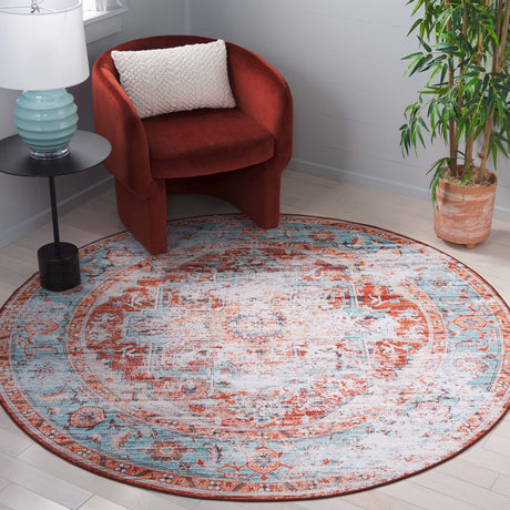 Safavieh Tucson Tsn928K Turquoise/Rust Area Rug