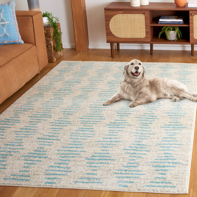 Safavieh Tulum Tul644J Ivory/Turquoise Rug.