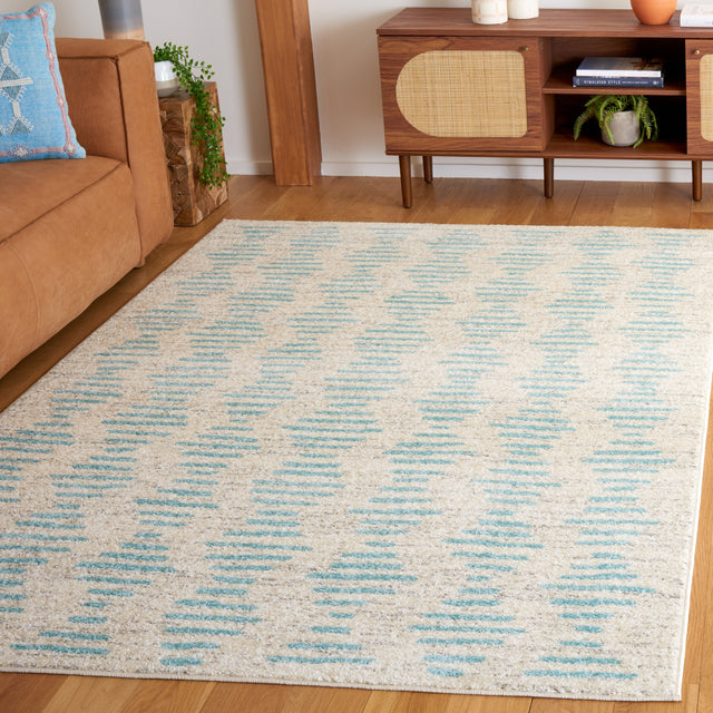 Safavieh Tulum Tul644J Ivory/Turquoise Rug.