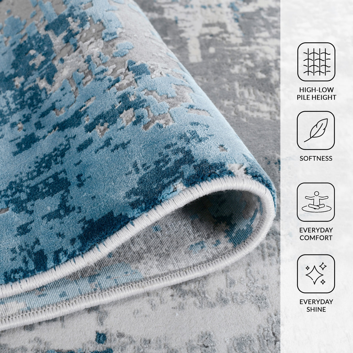Amer Venice VEN-1 Gray area rug - infographic view