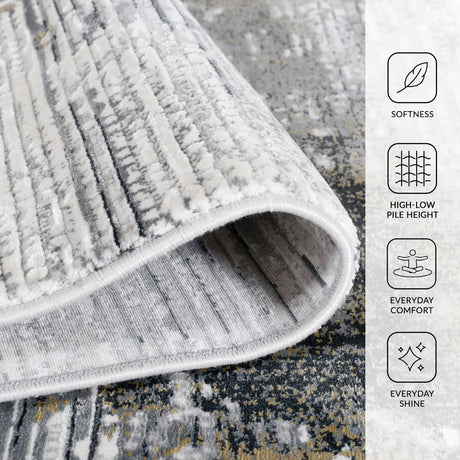 Amer Venice VEN-2 Ivory / Gold area rug - infographic view