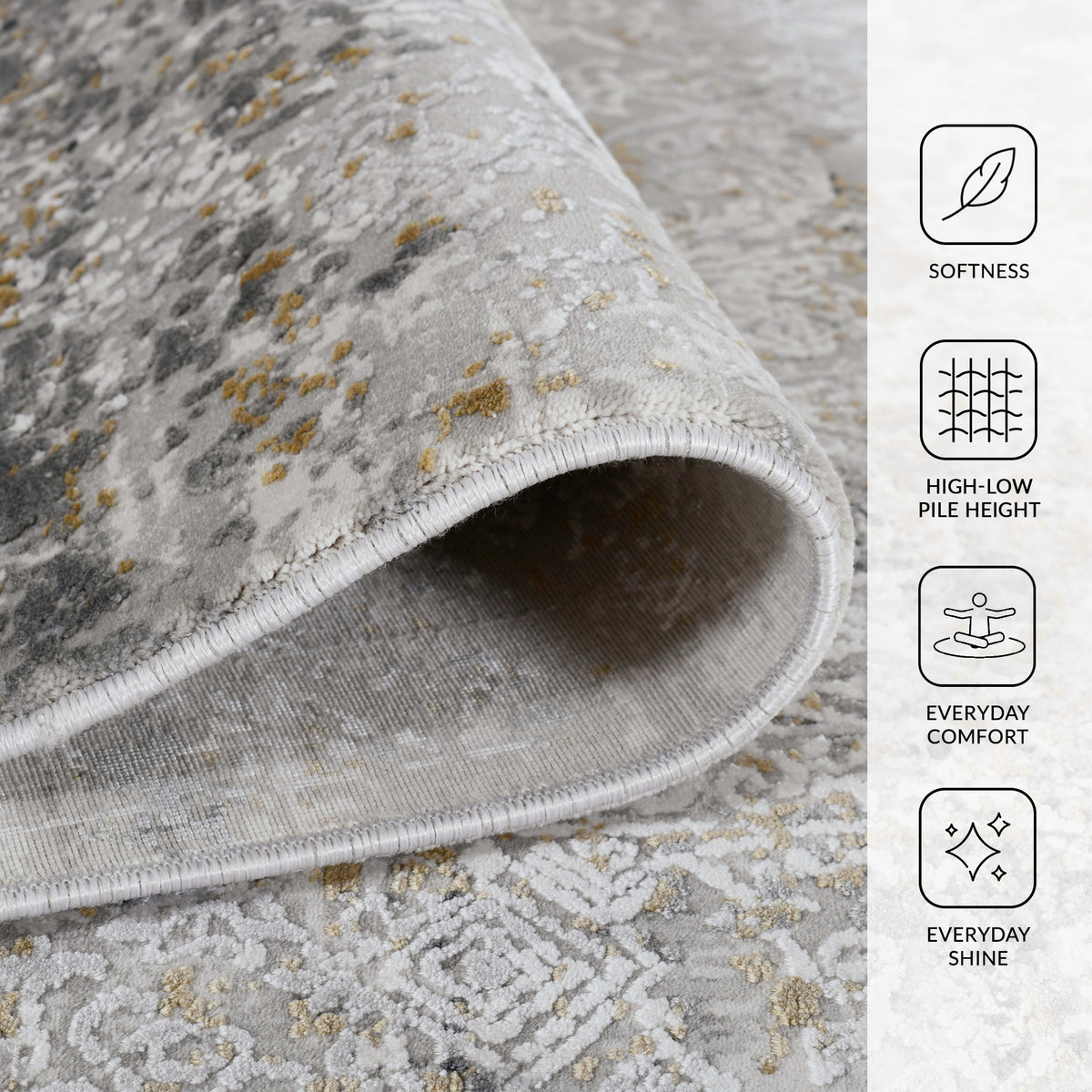 Amer Venice VEN-4 Gray / Gold area rug - infographic view