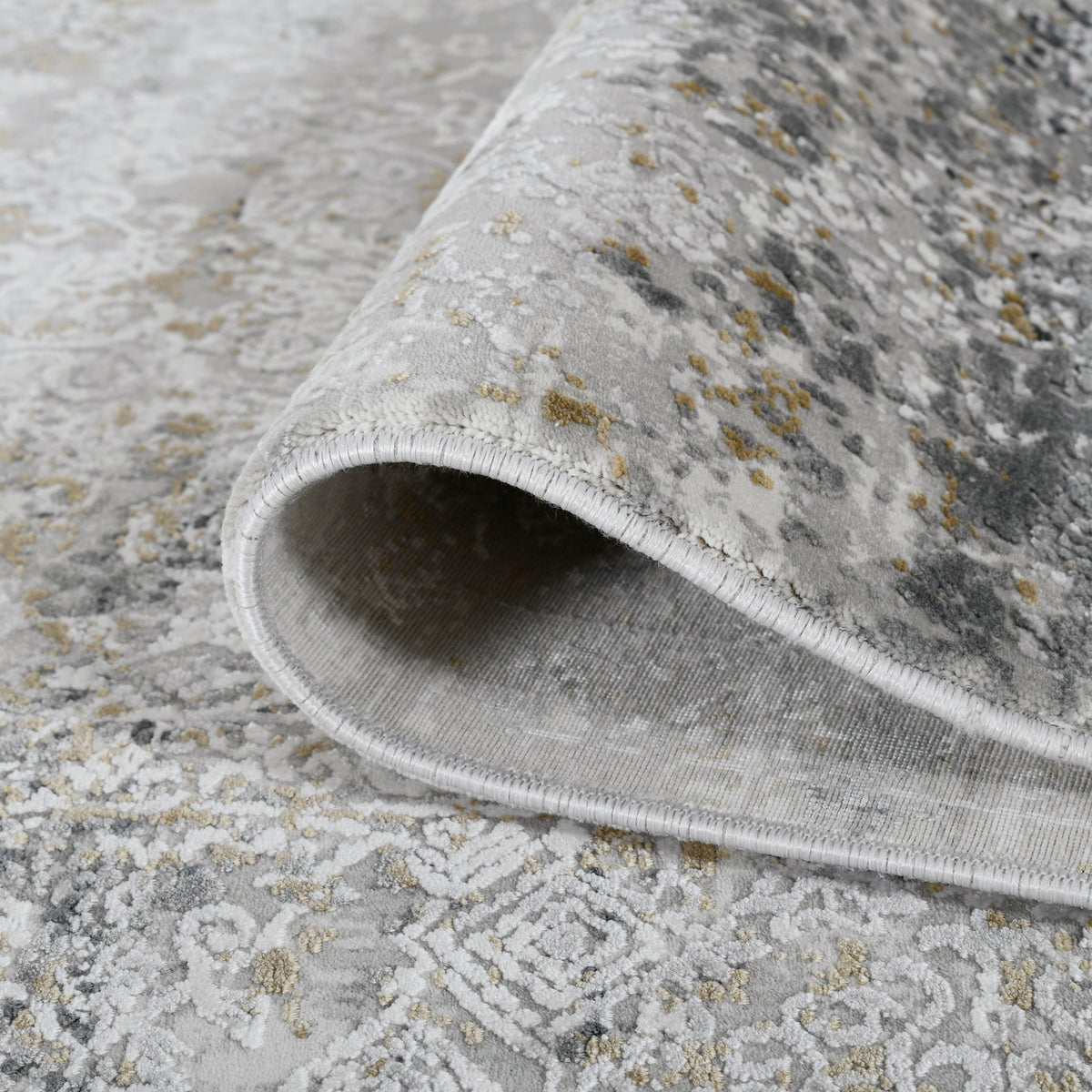 Amer Venice VEN-4 Gray / Gold area rug - rolled view
