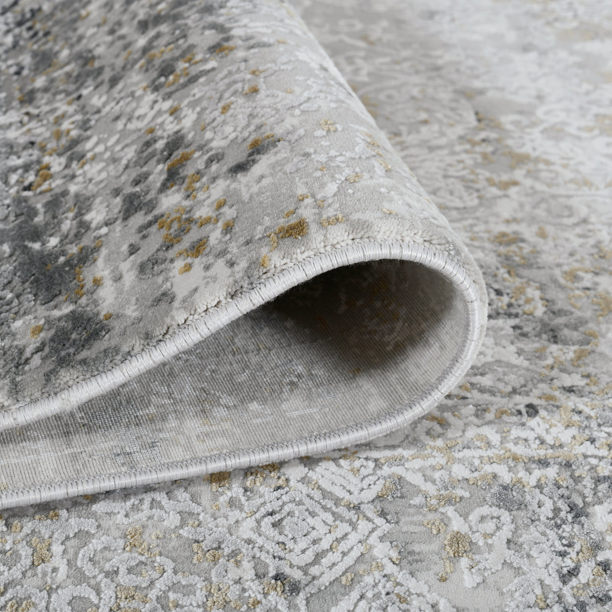 Amer Venice VEN-4 Gray / Gold area rug - rolled view