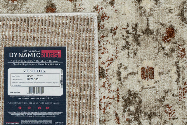 Dynamic Rugs Venedik 17770 Power Loomed Traditional Cream/Terra Rug
