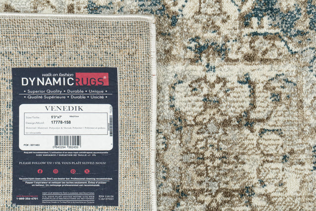 Dynamic Rugs Venedik 17778 Power Loomed Transitional Cream/Navy/Beige Rug