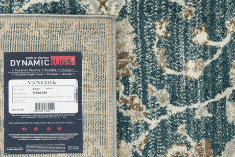 Dynamic Rugs Venedik 17784 Power Loomed Transitional Blue/Cream Rug