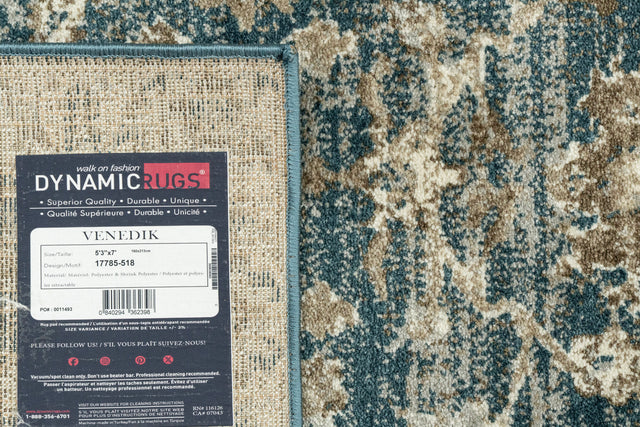 Dynamic Rugs Venedik 17785 Power Loomed Transitional Blue/Cream/Beige Rug