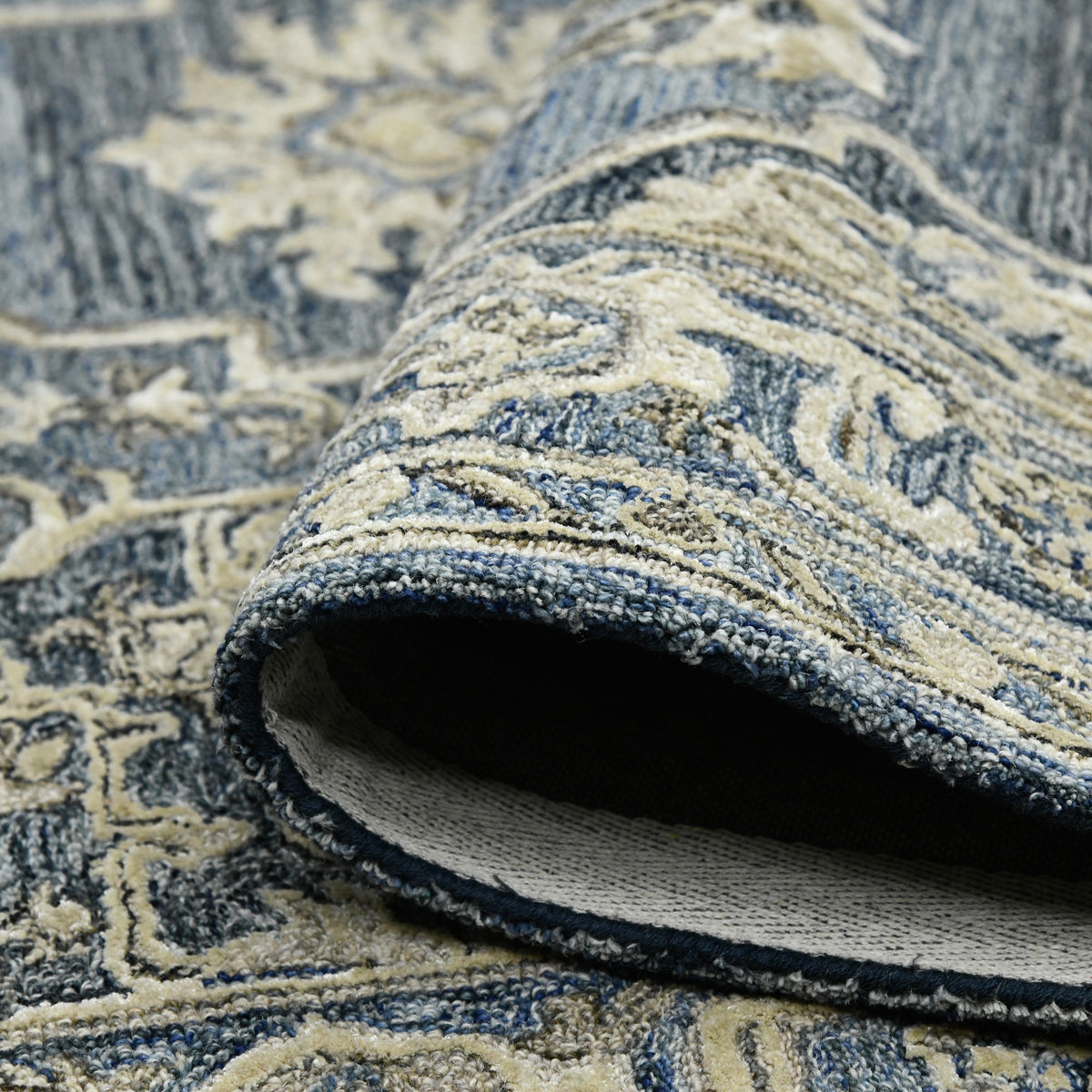 Amer Vestige VES-6 Denim / Gray area rug - rolled view