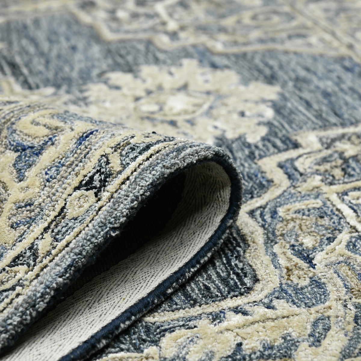 Amer Vestige VES-6 Denim / Gray area rug - rolled view