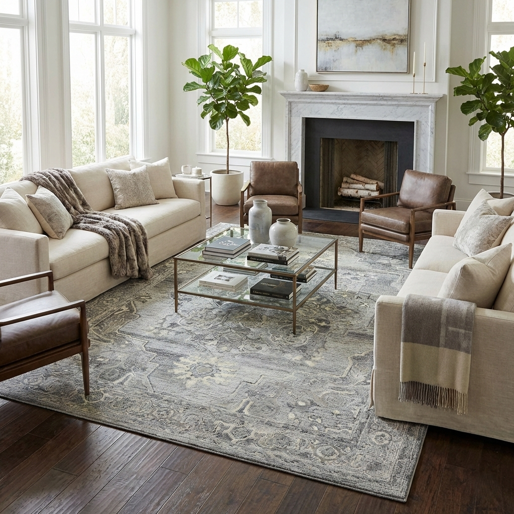 Amer Vestige VES-7 Gray area rug - lifestyle view