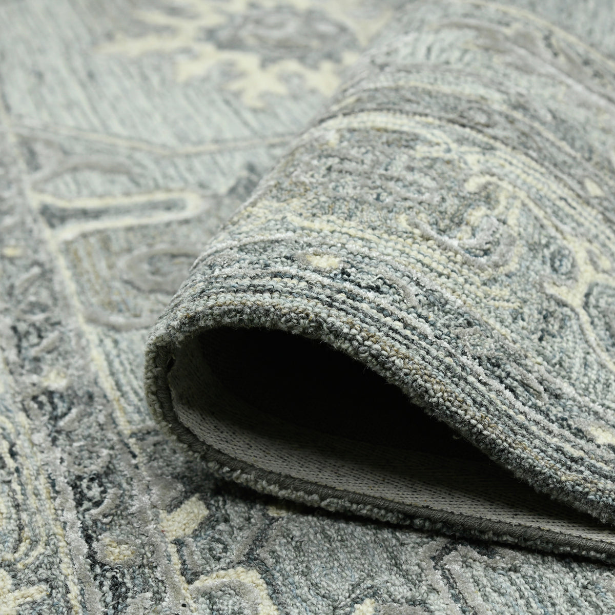 Amer Vestige VES-7 Gray area rug - rolled view