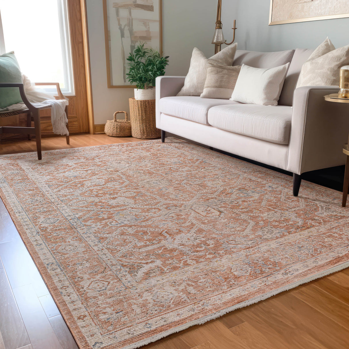 Dalyn Vienna VI1 Machine Made Traditional Orange Rug