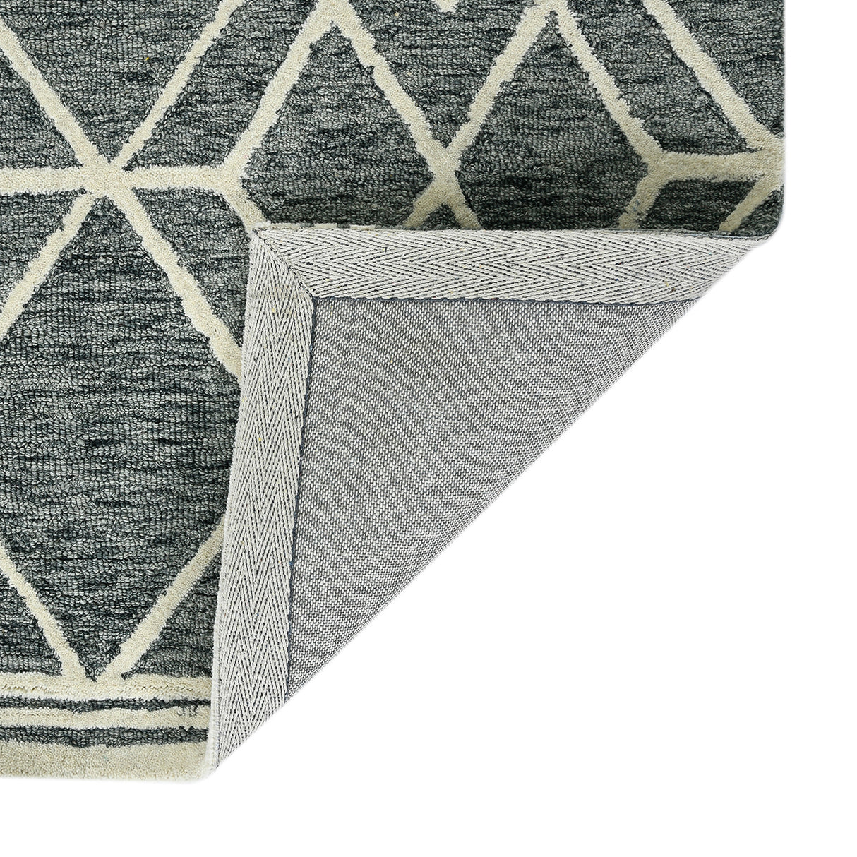 Amer Vista Neutral Geometric Hand-Hooked Gray Area Rug