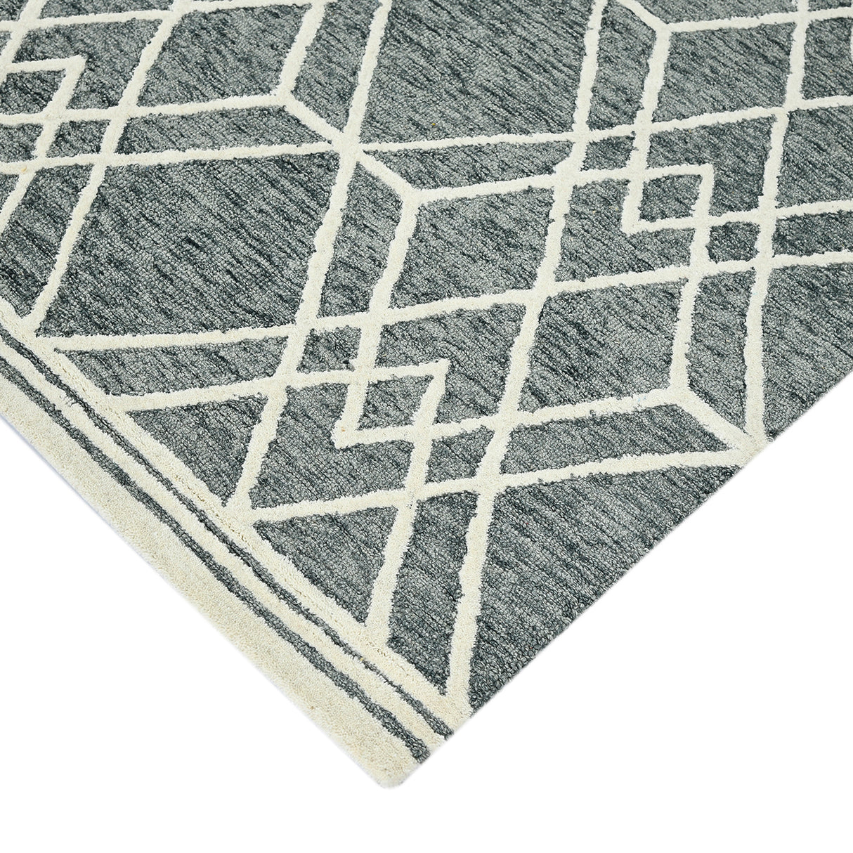 Amer Vista Neutral Geometric Hand-Hooked Gray Area Rug