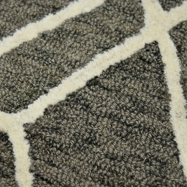 Amer Vista Neutral Geometric Hand-Hooked Khaki Area Rug