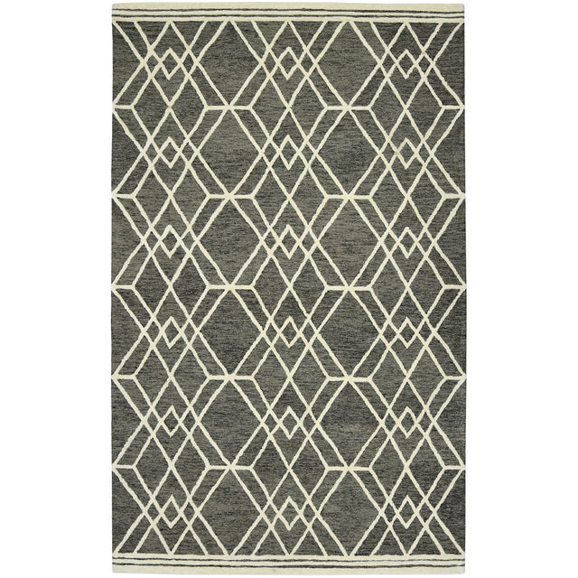 Amer Vista Neutral Geometric Hand-Hooked Khaki Area Rug