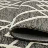 Amer Vista Neutral Geometric Hand-Hooked Khaki Area Rug
