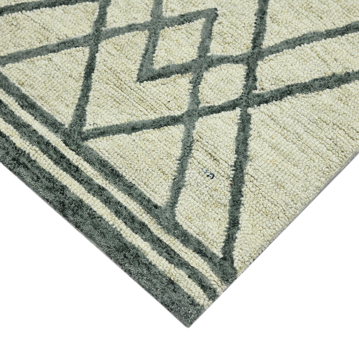 Amer Vista Neutral Geometric Hand-Hooked Ivory Area Rug