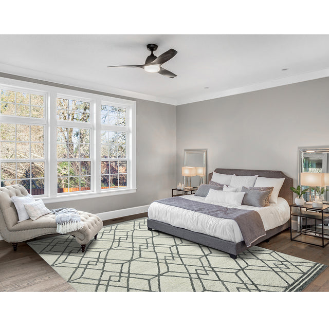 Amer Vista Neutral Geometric Hand-Hooked Ivory Area Rug