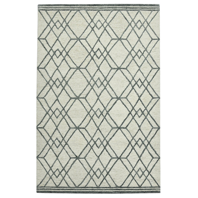 Amer Vista Neutral Geometric Hand-Hooked Ivory Area Rug