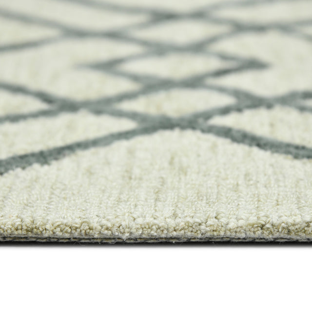 Amer Vista Neutral Geometric Hand-Hooked Ivory Area Rug