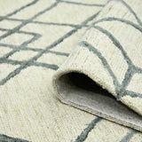 Amer Vista Neutral Geometric Hand-Hooked Ivory Area Rug