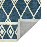 Amer Vista Neutral Geometric Hand-Hooked Navy Area Rug