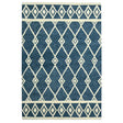 Amer Vista Neutral Geometric Hand-Hooked Navy Area Rug
