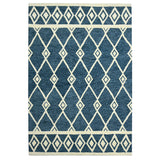 Amer Vista Neutral Geometric Hand-Hooked Navy Area Rug