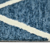 Amer Vista Neutral Geometric Hand-Hooked Navy Area Rug