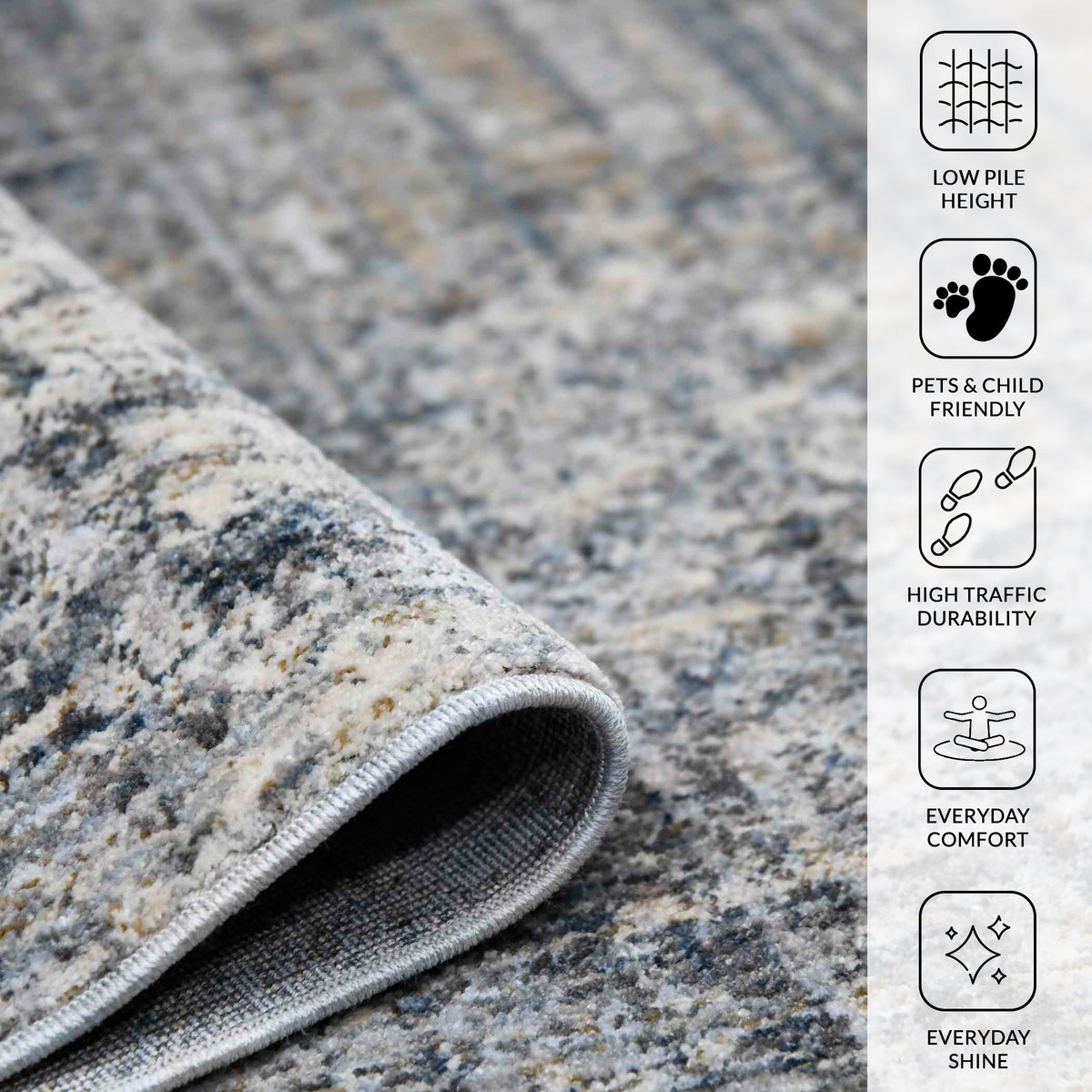 Amer Vermont VRM-1 Gray area rug - infographic view