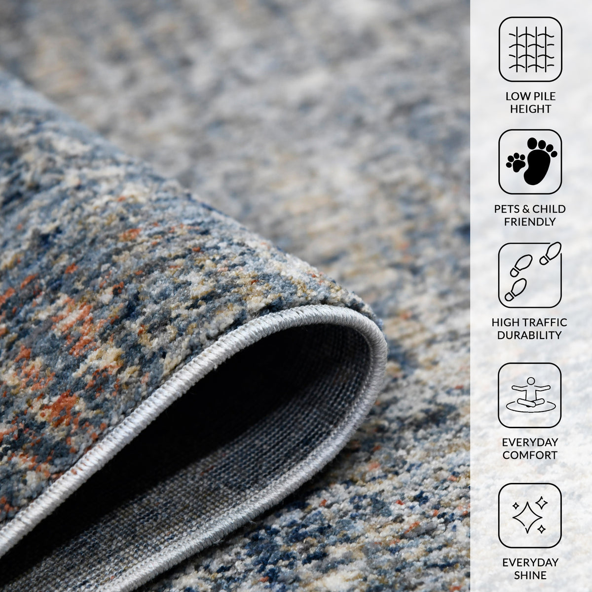 Amer Vermont VRM-2 Gray / Orange area rug - infographic view