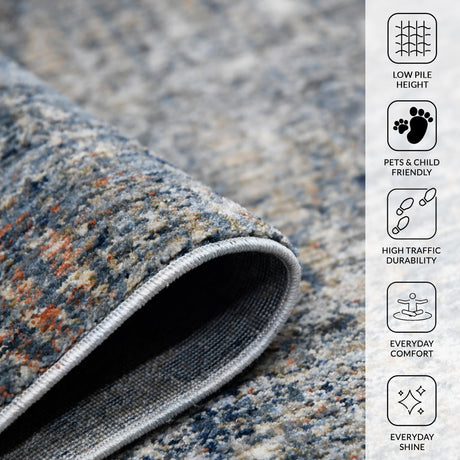 Amer Vermont VRM-2 Gray / Orange area rug - infographic view