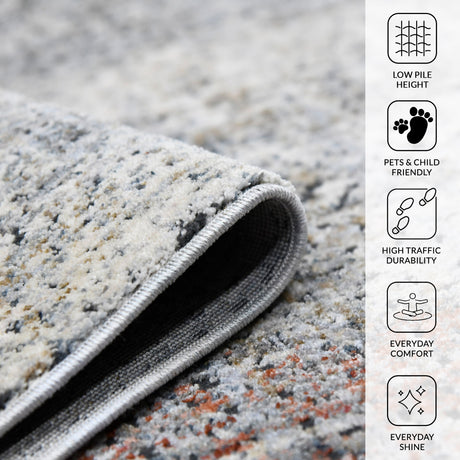 Amer Vermont VRM-4 Gray area rug - infographic view
