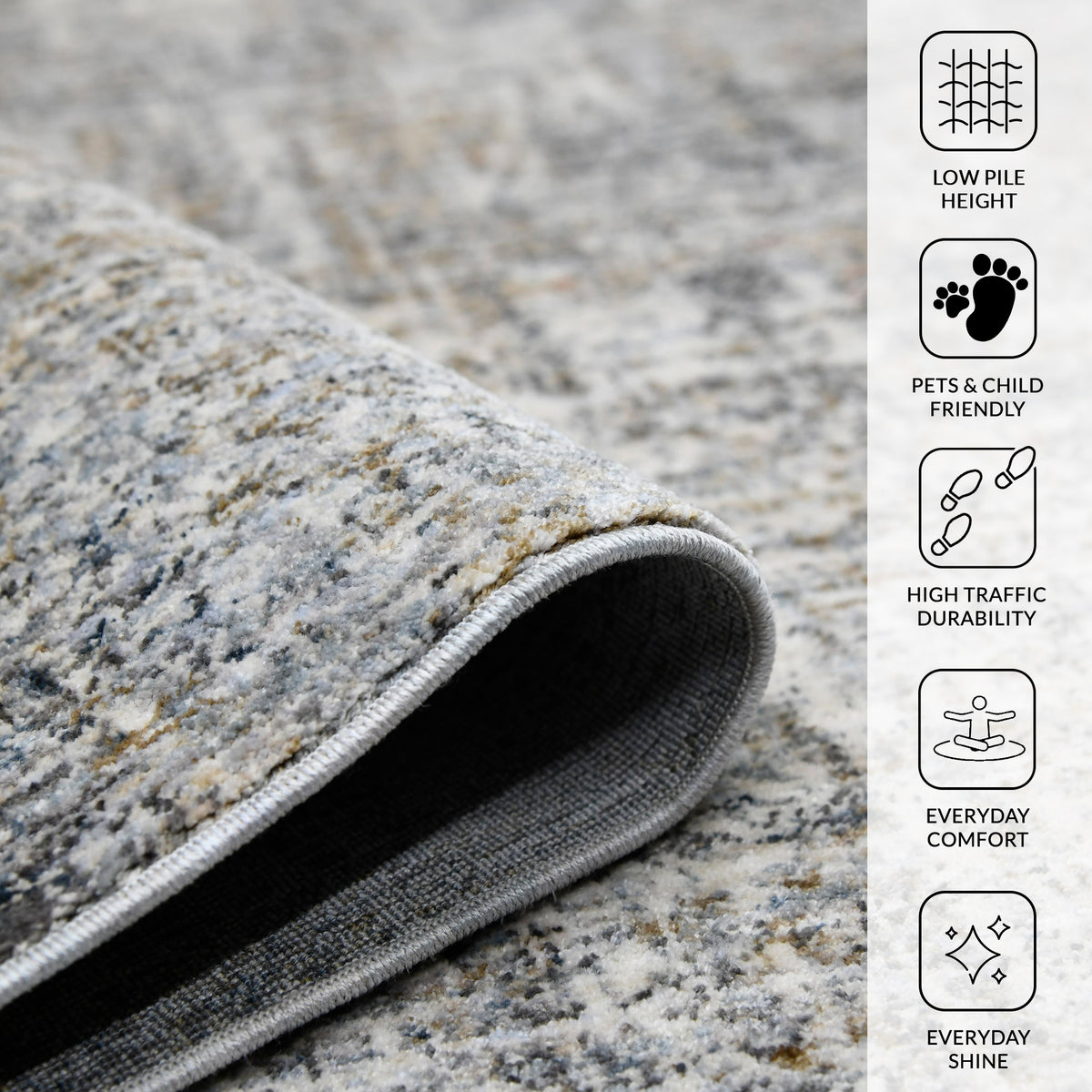 Amer Vermont VRM-5 Gray / Orange area rug - infographic view