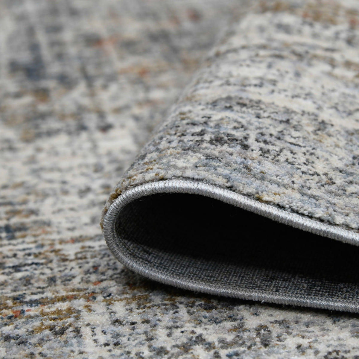 Amer Vermont VRM-5 Gray / Orange area rug - rolled view