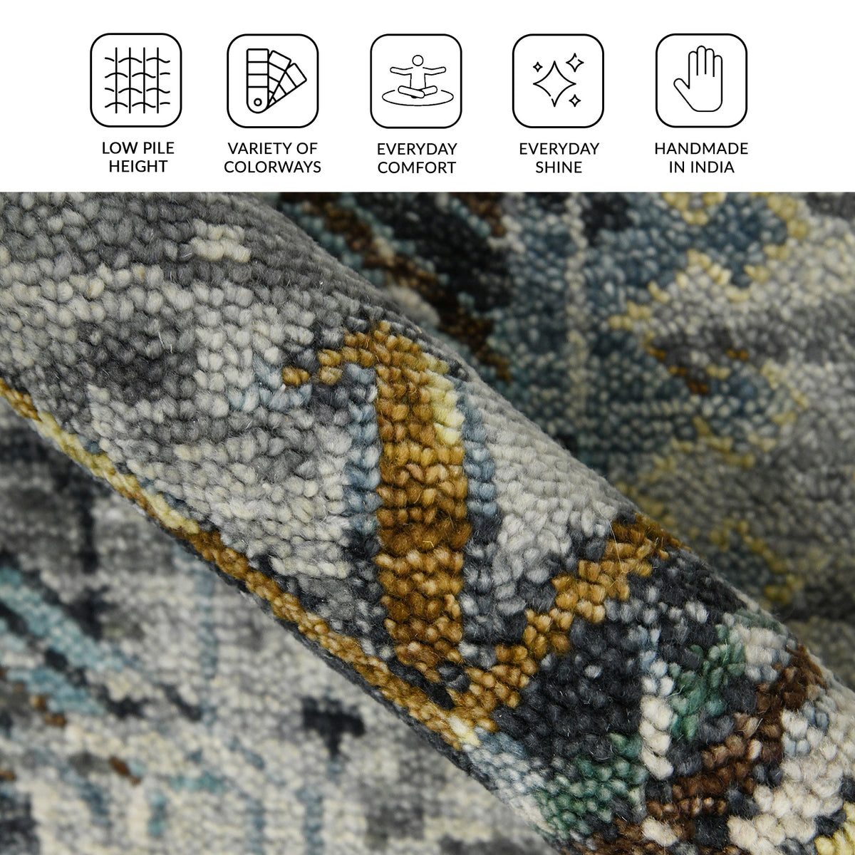 Amer Willow WIL-4 Indigo area rug - infographic view