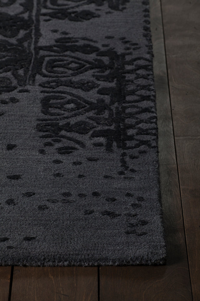 Chandra Xia Xia43700 Grey Rug - corner detail
