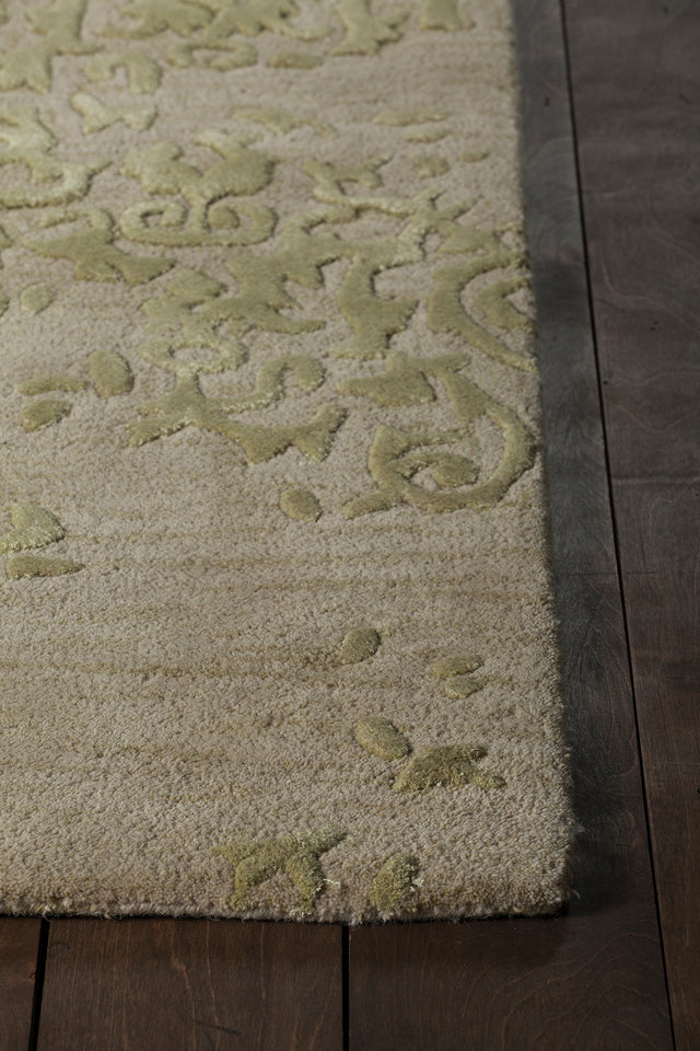 Chandra Xia Xia43701 Ivory / Yellow Rug - corner detail
