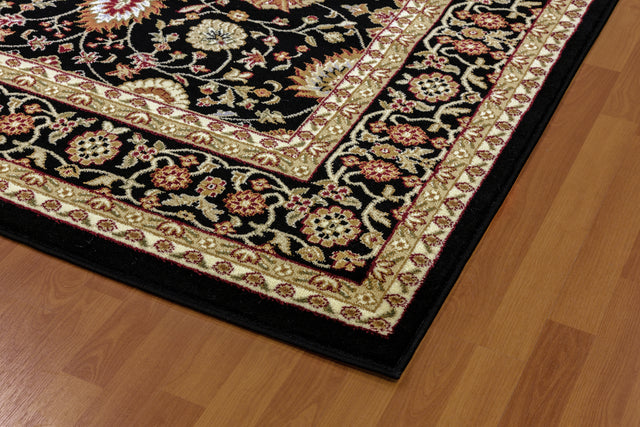 Dynamic Rugs Yazd 2803 Black / Black Rugs - corner detail