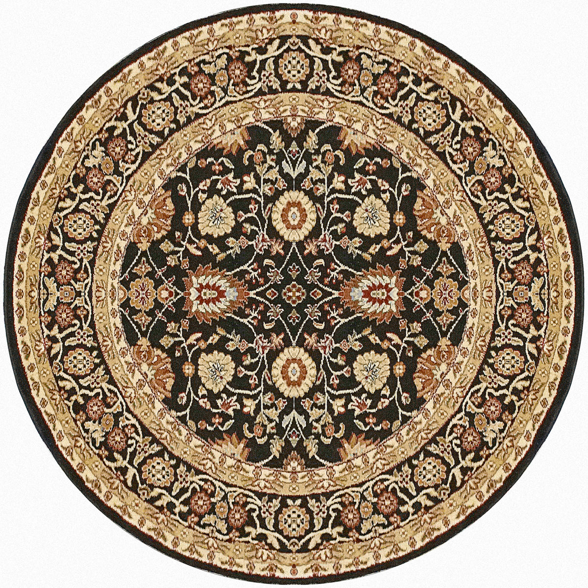 Dynamic Rugs Yazd 2803 Black / Black Rugs - round rug view