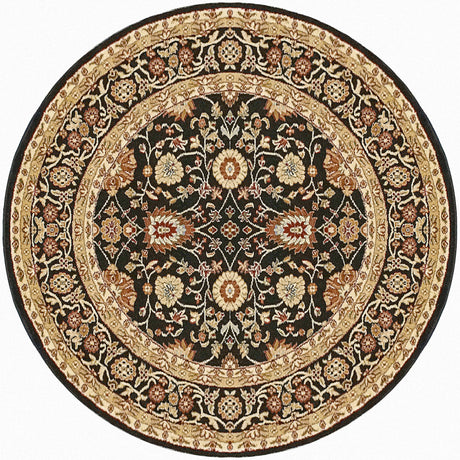 Dynamic Rugs Yazd 2803 Black / Black Rugs - round rug view