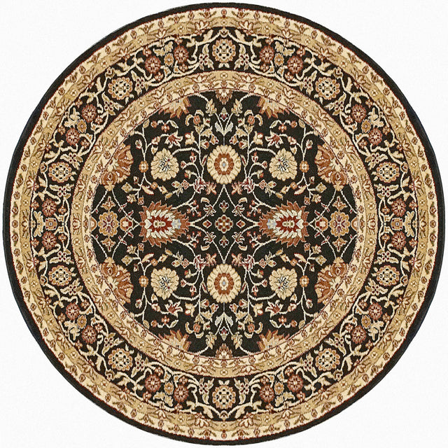 Dynamic Rugs Yazd 2803 Black / Black Rugs - round rug view