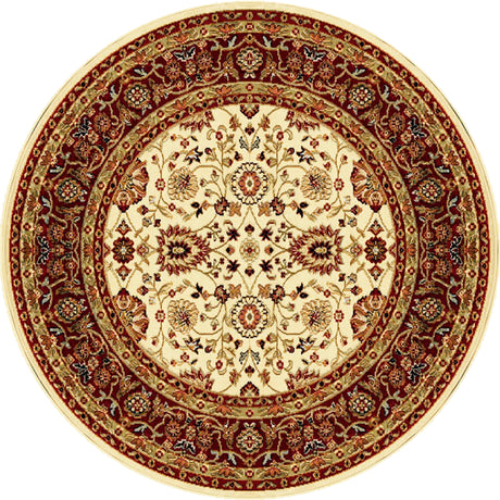 Dynamic Rugs Yazd 2803 Cream / Red Rugs - round rug view