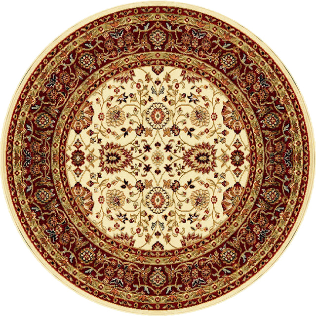 Dynamic Rugs Yazd 2803 Cream / Red Rugs - round rug view