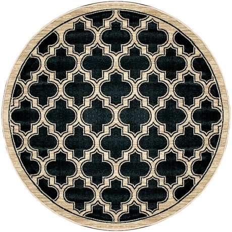 Dynamic Rugs Yazd 2816 Black Rugs - round rug view
