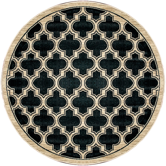 Dynamic Rugs Yazd 2816 Black Rugs - round rug view