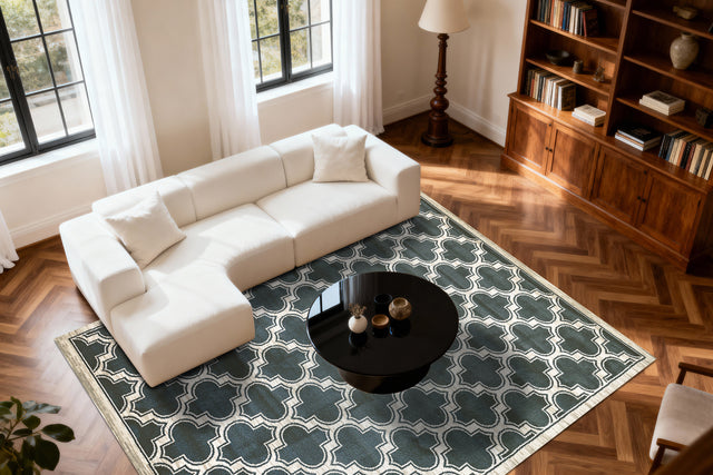 Dynamic Rugs Yazd 2816 Blue / Ivory Rugs - room scene