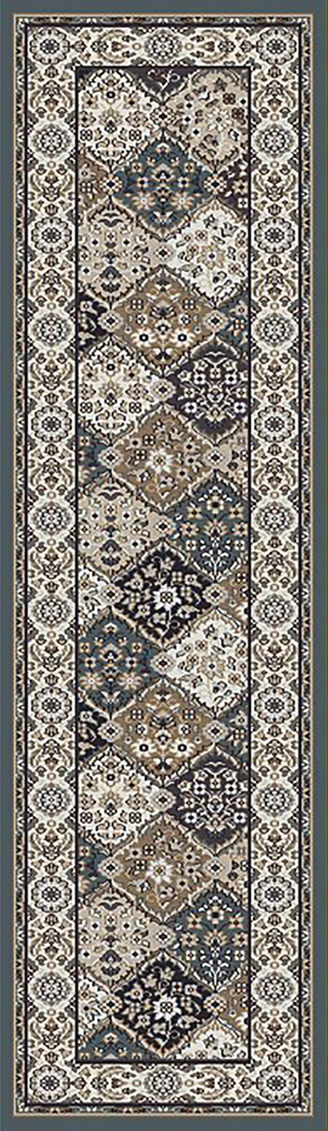 Dynamic Rugs Yazd 8471 Blue / Ivory Rugs - runner view